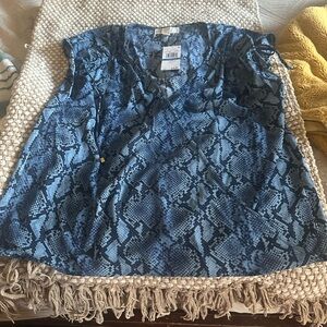 Michael Kors Blue Patterned Top